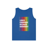 LOVES COMPANY BECAUSE HARMONY Unisex Heavy Cotton Tank Top