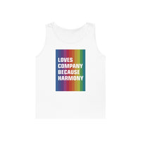 LOVES COMPANY BECAUSE HARMONY Unisex Heavy Cotton Tank Top