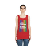 LOVES COMPANY BECAUSE HARMONY Unisex Heavy Cotton Tank Top