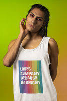 LOVES COMPANY BECAUSE HARMONY Unisex Heavy Cotton Tank Top