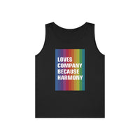 LOVES COMPANY BECAUSE HARMONY Unisex Heavy Cotton Tank Top