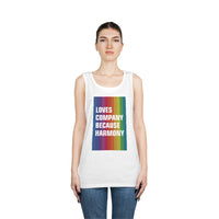 LOVES COMPANY BECAUSE HARMONY Unisex Heavy Cotton Tank Top